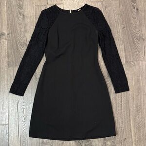 Tommy Hilfiger Elegant Black Lace Long Sleeve Dress